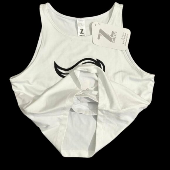 NWT Zoozatz NCAA Rutgers University Womans White Cropped Fan Ware Top SZ S - Picture 3 of 6